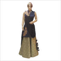Dark Blue Ladies Fancy Gown