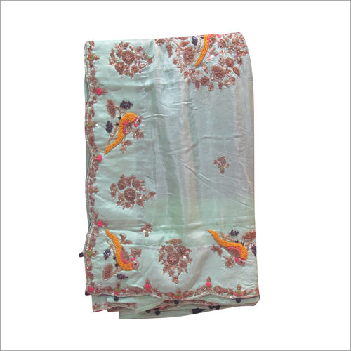 Grey Ladies Designer Party Wear Saree