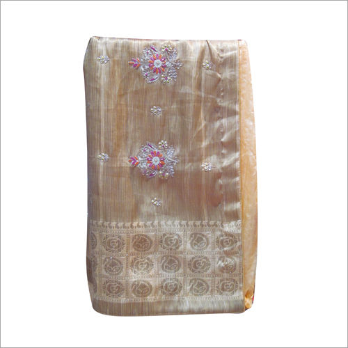 Golden Brown Ladies Beaded Saree