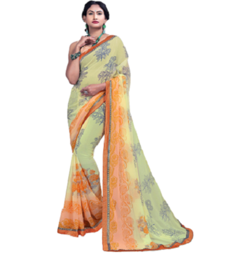 Yellow Fancy Saree