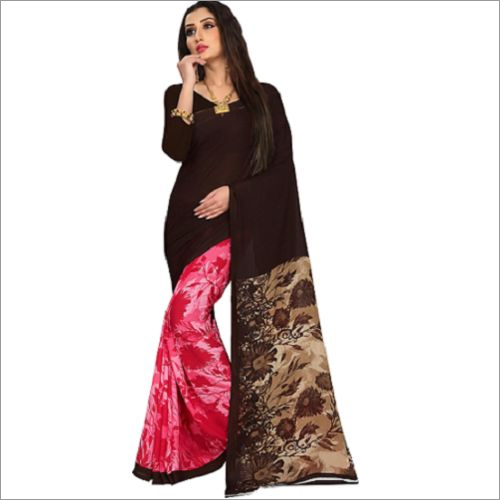 Brown & Pink Latest Saree