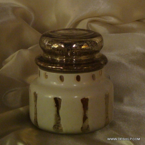 HISTORIC GLASS JAR WITH GLASS LID