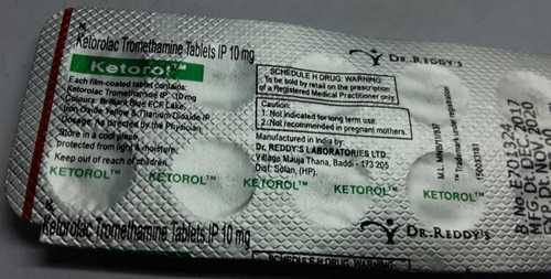 Ketorolac Tromthamin Tablets - 10 mg , Nonsteroidal Anti-Inflammatory Drug for Adults and Women
