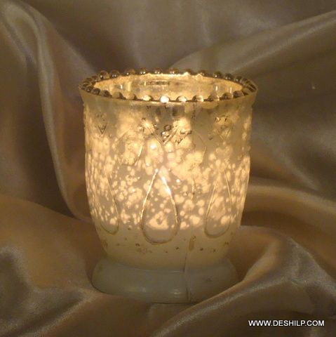 ANTIQUE DESIGN GLASS CANDLE HOLDER