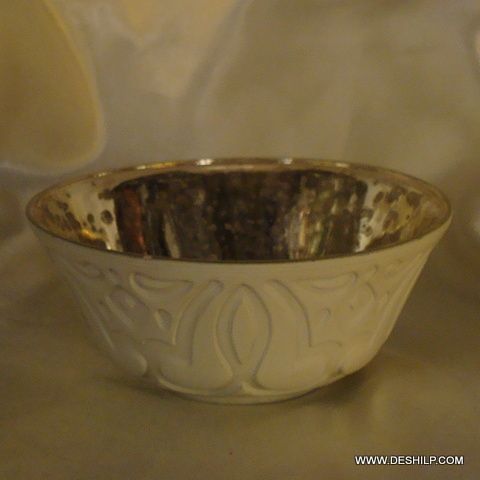 HANDMADE GLASS SILVER TABLE BOWLS