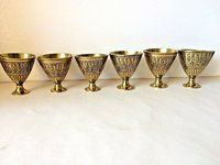 Beautiful Brass Dallah Coffee Set of 8