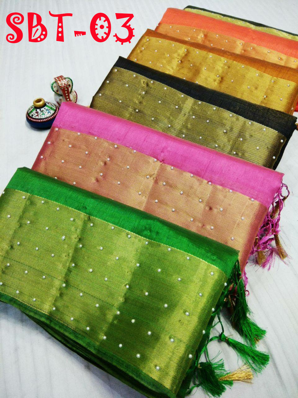 Women's Tussar SilK Saree With Double Blouse Piece
