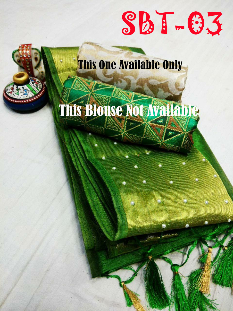 Women's Tussar SilK Saree With Double Blouse Piece