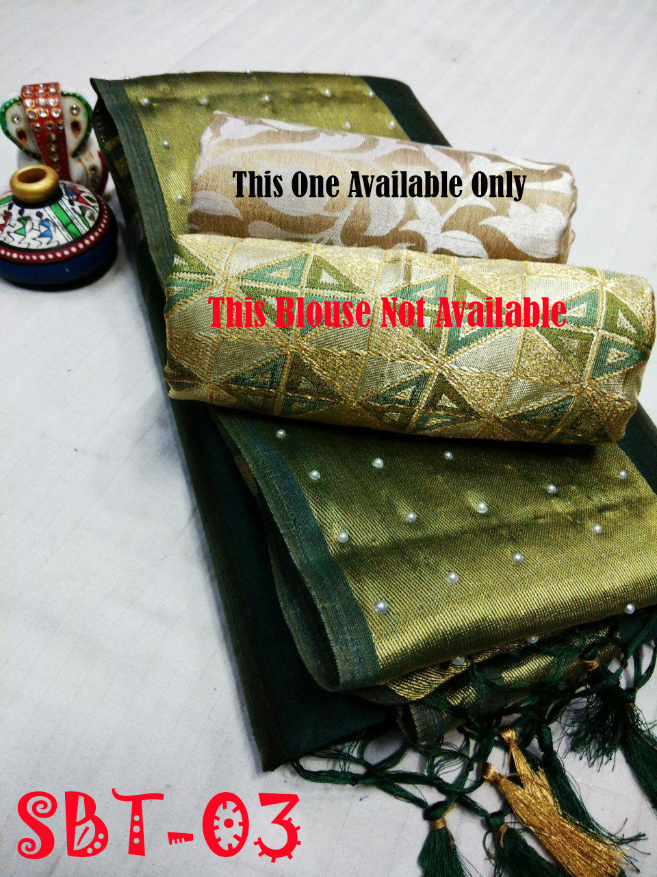 Women's Tussar SilK Saree With Double Blouse Piece