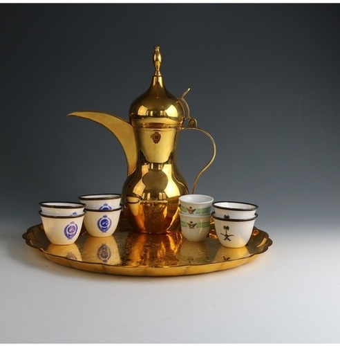 Gold Vintage Brass Arabic Dallah Coffee Set