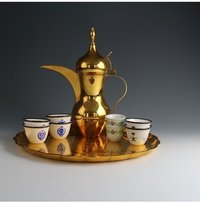 Vintage Brass Arabic Dallah Coffee Set