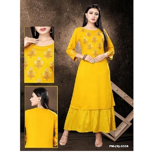 Yellow Trendy Kurti