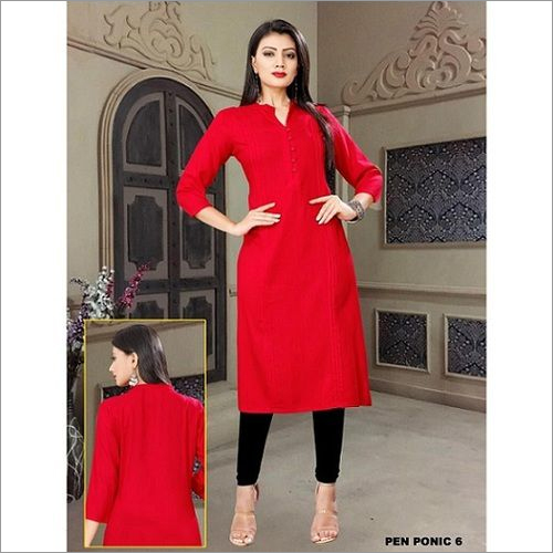 Red Cotton Kurti