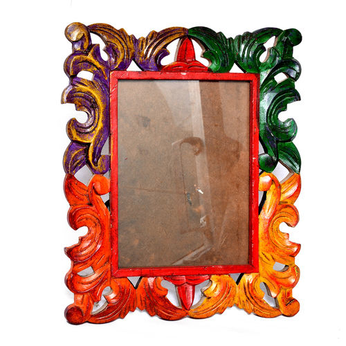 New Indian Handmade Decorative Colored Wooden Photo Frame Handicraft Item