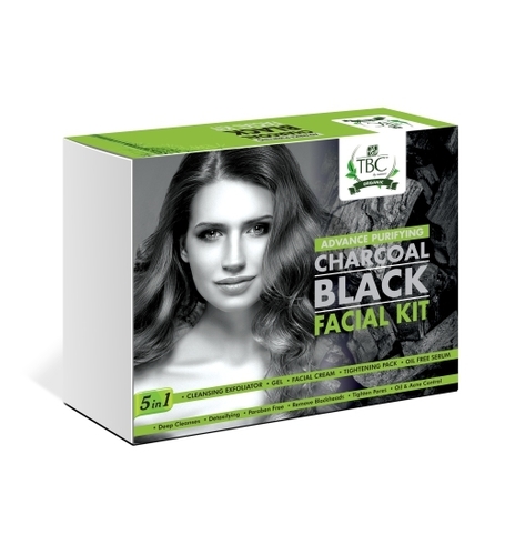 Charcoal Black Facial Kit - 100g & 250g, Black | Deep Cleanses, Reduces Pores, Controls Shine, Lightens Skin, Acne Care