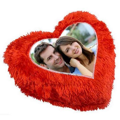 Red Sublimation Fur Cushion