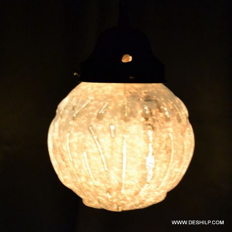 DECORATED GLASS WALL HANGING LAMP