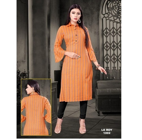 Orange Collar Kurti