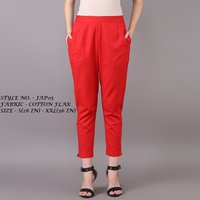 Ladies Red Cotton Flex Pant