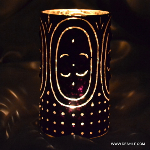 Brown colored Glass Candle Holder Candelabra Home Decor