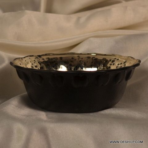 ANTIQUE GLASS SILVER BOWL