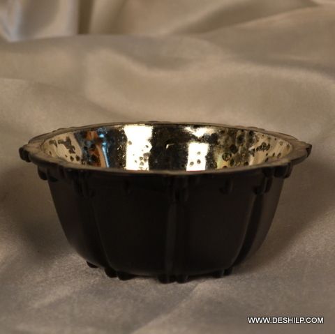 SILVER FINISH GLASS BOWL