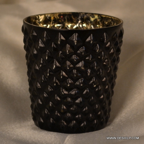 Silver T Light Candle Holder - Material: Glass