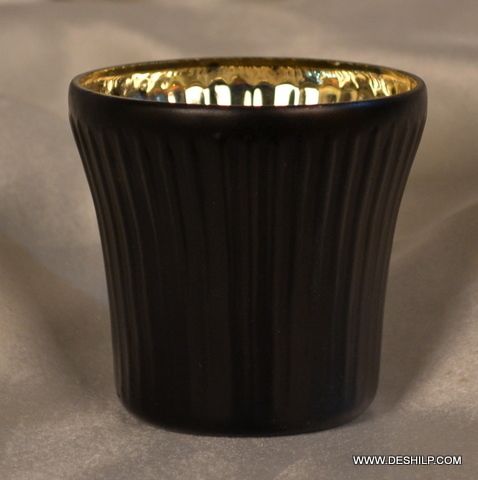 Small Glass Silver Candle Holder