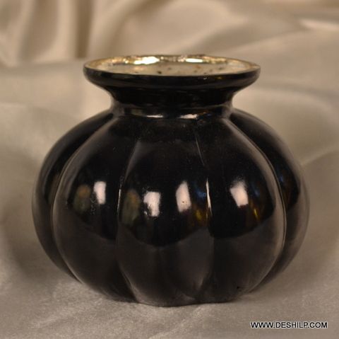 SMALL LOTA GLASS SILVER CANDLE HOLDER
