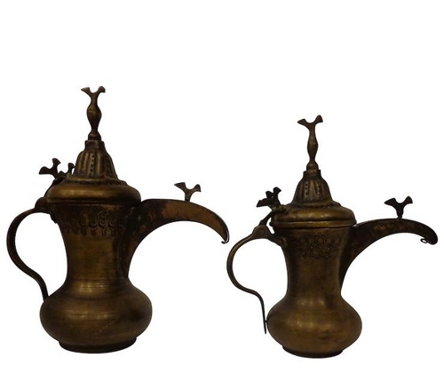Set of Brass & Copper Antique Arab Dallah Coffee Pots