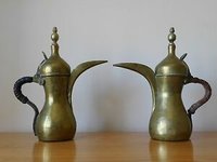 Set of Brass & Copper Antique Arab Dallah Coffee Pots