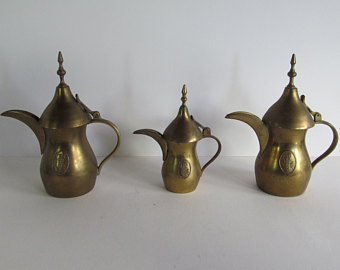 Set of 2 Brass Antique Dallah