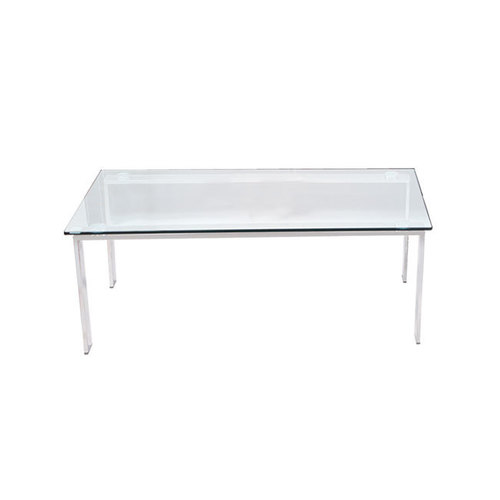 Kevin - Stainless Steel Center Table, Modern White Design | Durable with 1 Year Warranty