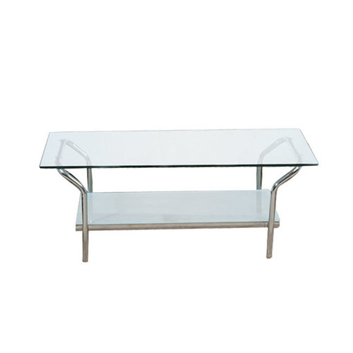 Alice-2 - Durable Stainless Steel Center Table, Traditional Indian Style, Elegant White Finish, 1-Year Warranty