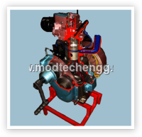 CUT SECTION MODEL OF TWO STROKE SINGLE CYLINDER DIESEL ENGINES