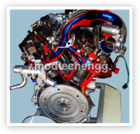 CUT SECTION MODEL OF ENGINE WORKING