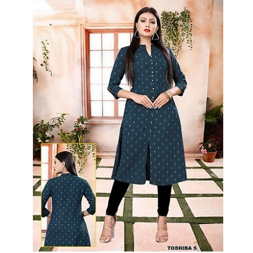 Dark Grey Printed Kurti