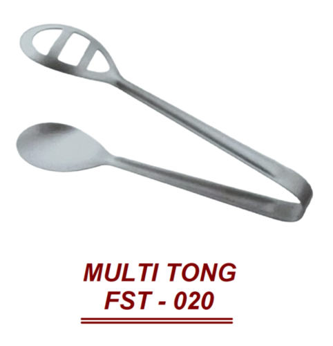 Silver Cuser'S Stainless Steel Multi Tong With Mirror Finish