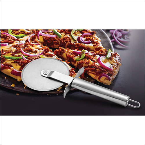 Stainless Steel Pizza Cutter With Oval Tube Handle and Mirror Finish (Small)