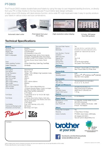 Brother PT-D600 (PC-Connectable Label Maker with Color Display)