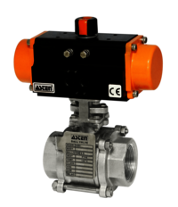 Pneumatic 3 Pc 2 Way Ball Valve Screwed End - Application: Air