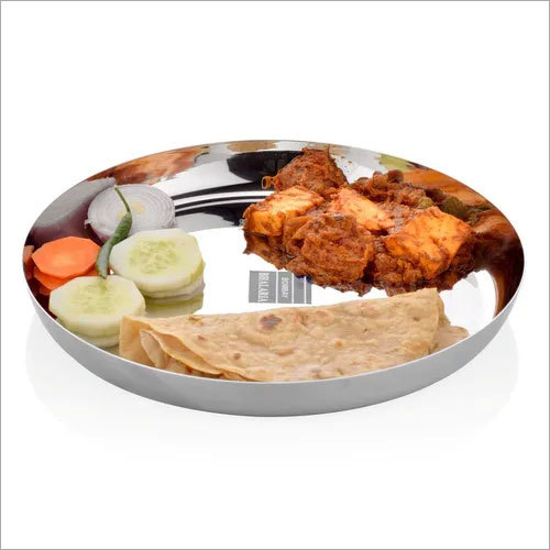 Silver Stainless Steel Dinner Plate