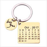 Calendar Keychain - Stainless Steel, 2-4mm Thick | Customized, Chrome Plated, Elegant Square Design, Easy To Use