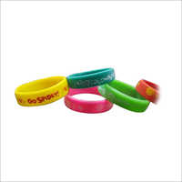 Rubber Printed Wristband - Flexible Rubber Material, Round Shape , Trendy Fashionable Accessory For Youths With Printed Designs