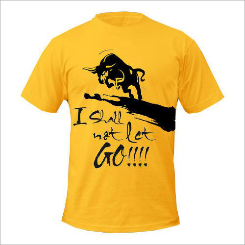 Yellow Mens Printed T Shirt