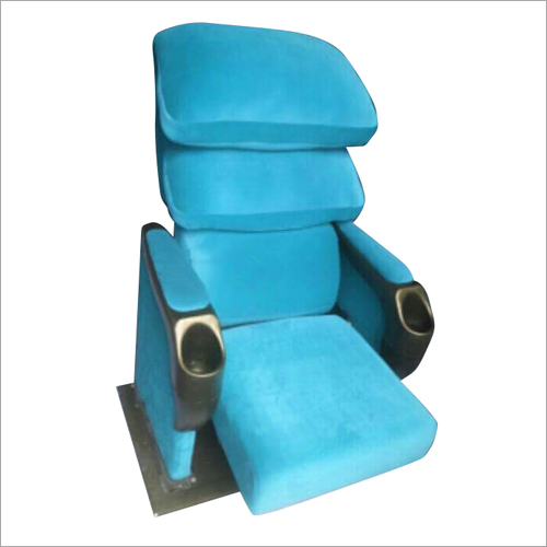Polished Theater Blue Folding Chair