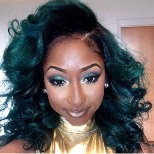 Blue Black Body Wave Wig
