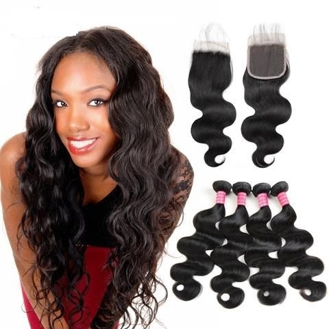 Body Wave 4 Bundles with Lace Closure