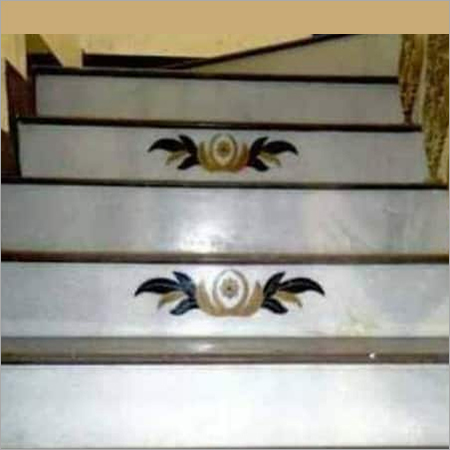 Marble Staircase With Inlay Work