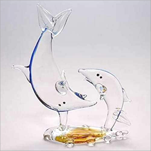 Glass Dolphin Statue
